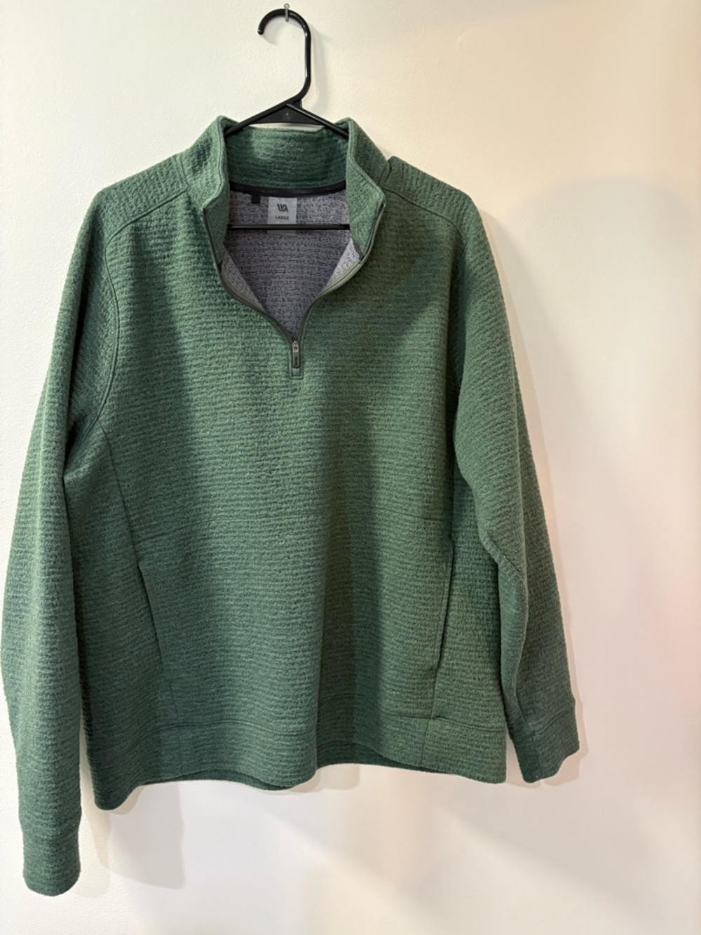 Men's Green Quarter-Zip Pullover Sweatshirt